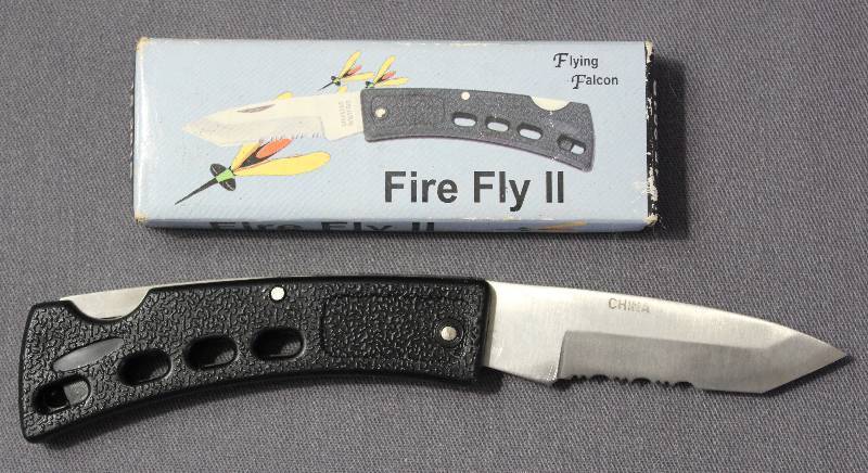 lot 9004 image: Fire Fly II - 3-34 Folding Lockback Pocket Knife - Tanto Blade. In Original Package