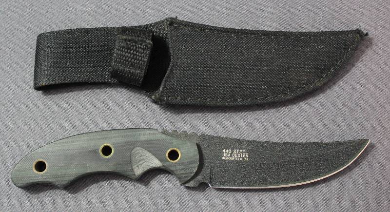 lot 9009 image: MTech USA 8-12 Fixed Blade Knife 440C Stainless Steel Blade w Belt Sheath