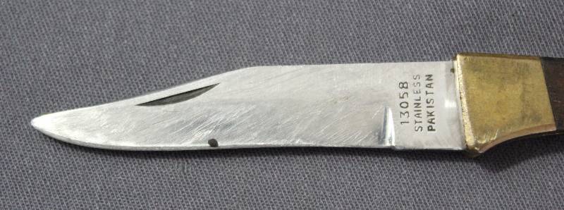 Vintage Folding Pocket Knife Brass Stainless Pakistan Hunting Fishing Heavy