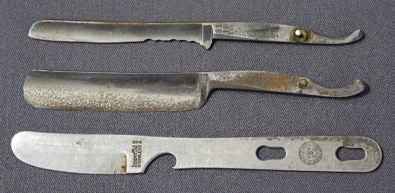 lot 9122 image: 3 - Vintage Replacement Knife and Shaving Razor Parts. USA, England and Germany.