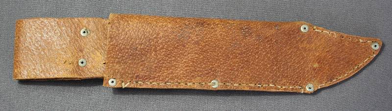 lot 9123 image: Vintage 12 Brown Leather Knife Sheath with Belt Loop.