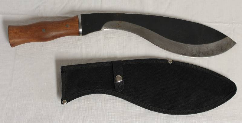 lot 9158 image: Large 17 Hunting Knife with Wood Handle & Plastic-lined Belt Sheath