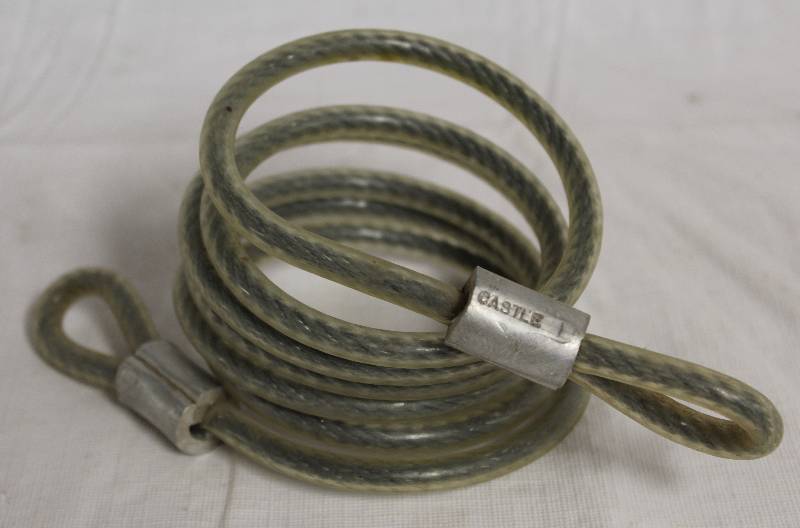 lot 9169 image: Castle Cable Bicycle Bike Cycle Lock Security Cable - USA Made