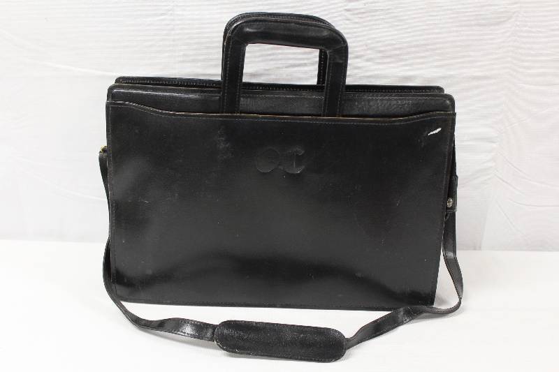 lot 9199 image: OC Leather Briefcase with Handles and Strap - Lots of Storage