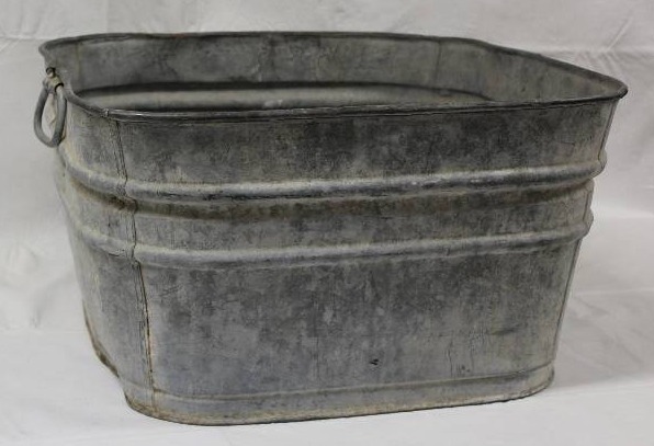 lot 9206 image: Cool Old Metal Bucket with Handles
