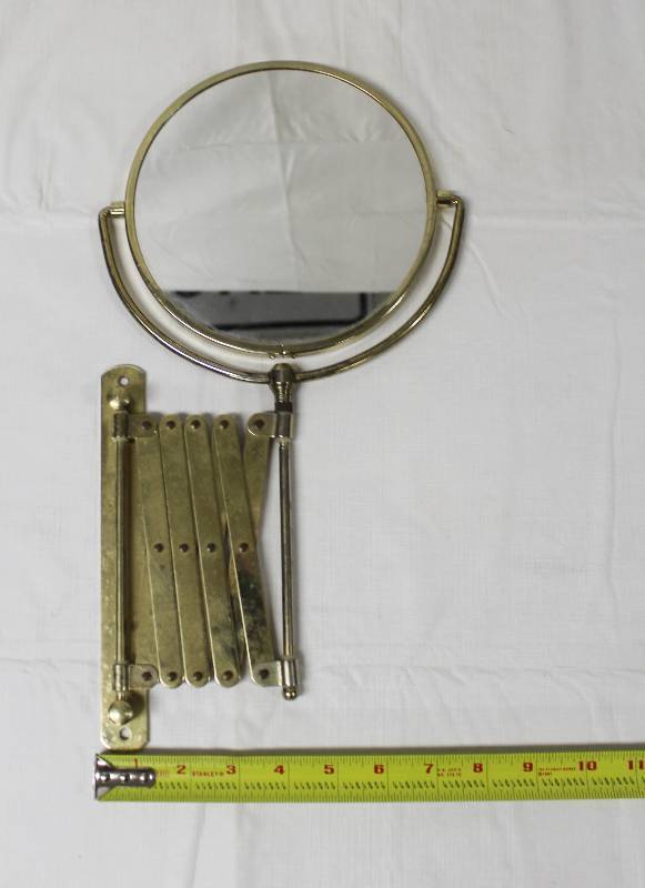 lot 9221 image: Vintage Bathroom Vanity 2-Sided Mirror w Magnifying Mirror. Very Retro