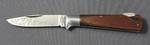 O.I. 1055 Stainless Steel Single Blade Folding Locking Knife w/ Wood Handle. Vintage!