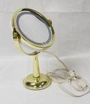 Gold and White Lighted Magnifying Vanity Mirror.