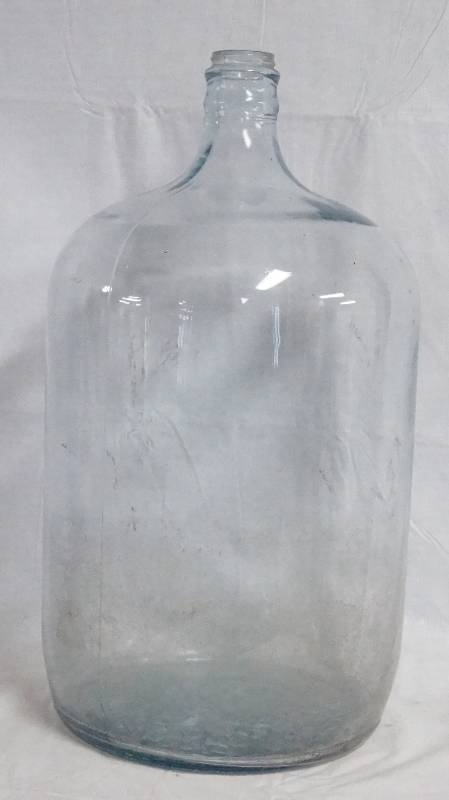 lot 9325 image: Nice Big Glass Bottle - 19 Tall Great to Use as a Change Jar