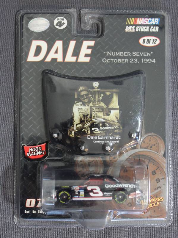 lot 9453 image: Dale Earnhardt Die Cast Stock Car & Hood Magnet, NEW in package. No 64783