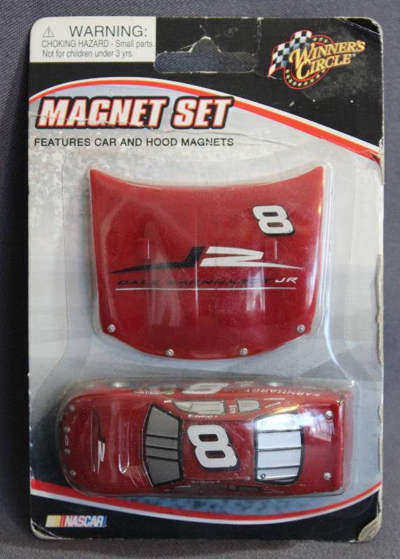 lot 9463 image: Winners Circle Dale Earnhardt JR. Magnet Set w Hood & Car