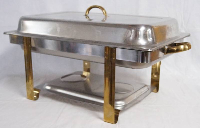 lot 4065 image: Chafing Dish - Stand, Tray and Lid - Great for Catering or Dinners