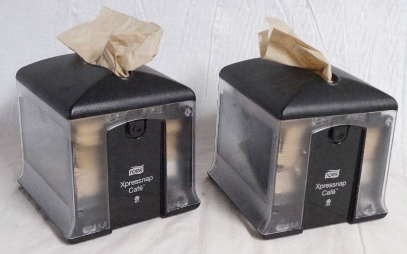 lot 9595 image: Lot of 2 - Xpressnap Cafe -  Napkin Dispensers - NICE