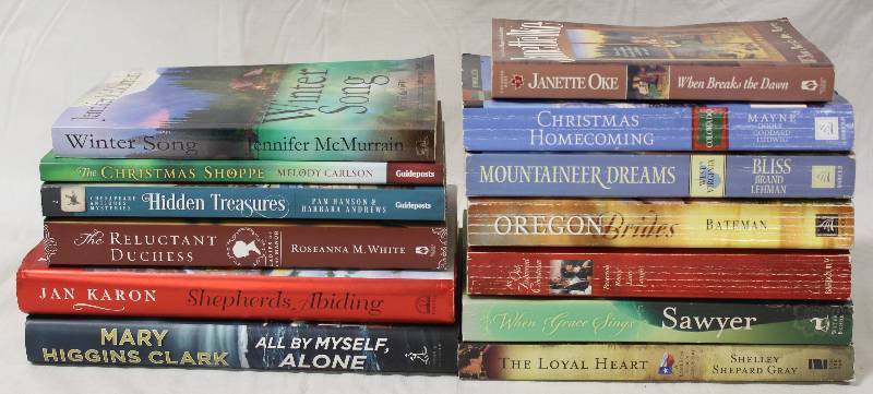 lot 9282 image: Lot of 13 Books - Mary Higgins Clark, Janette Ore, & More