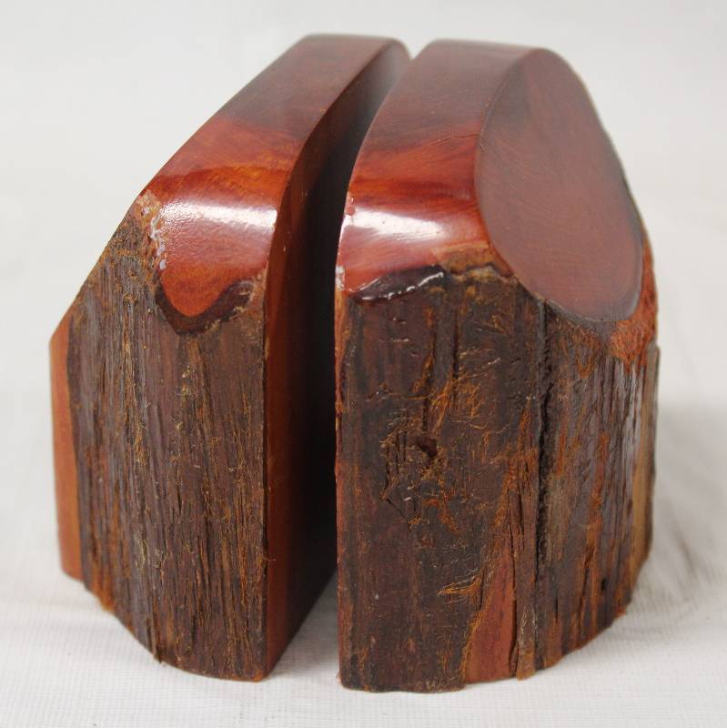 lot 9301 image: Rustic Red Wood 4 Library Bookends
