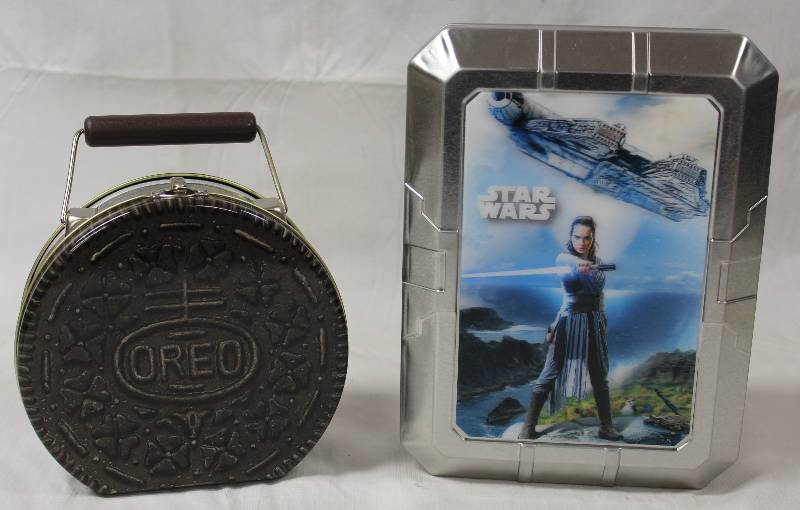 lot 9317 image: 2 Collectors Tins - Oreo and Star Wars.