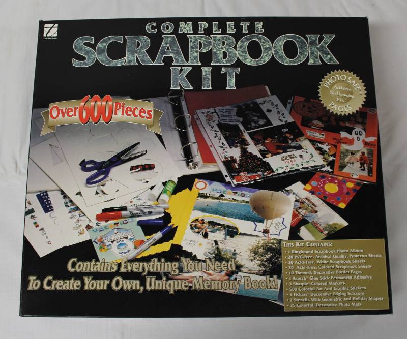 lot 9330 image: NEW Complete Scrapbook Kit - Includes 600 pieces