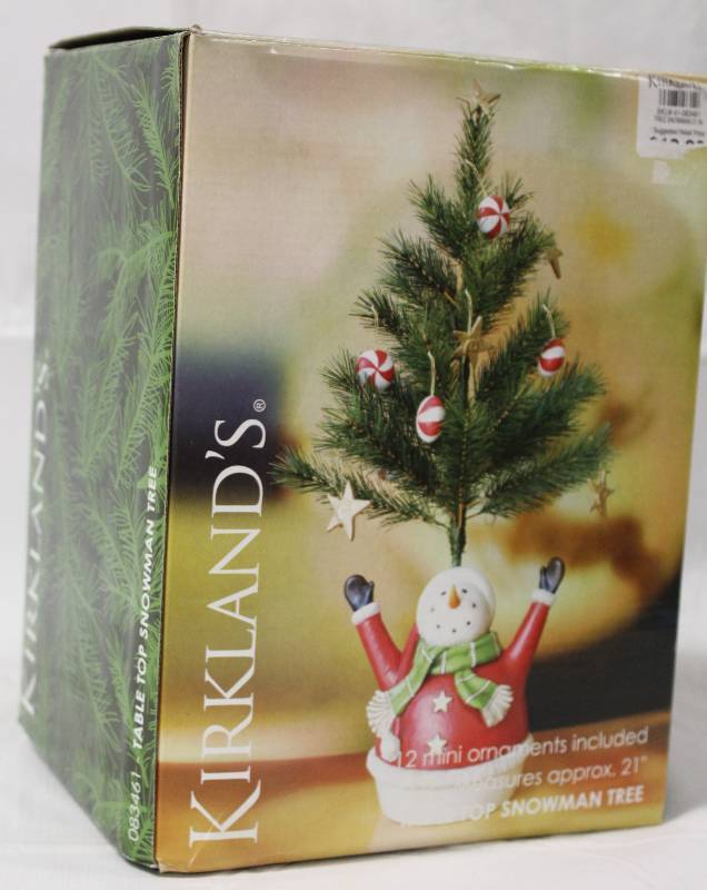 lot 9345 image: Kirklands 21 Table Top Snowman Tree #083461