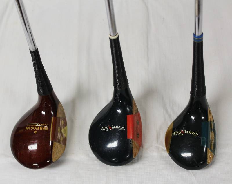 lot 9373 image: 3 Golf Clubs - Power Bilt & Ben Hogan Power Thrust.