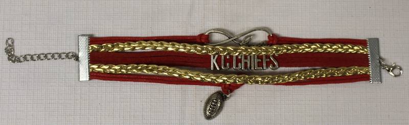 lot 9386 image: Kansas City Chiefs Football Bracelet.