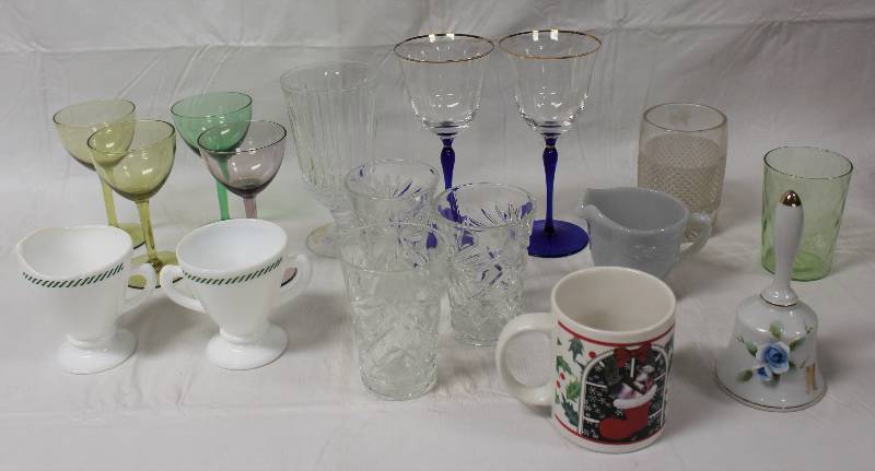 lot 9387 image: Variety of Drinkware and Bell
