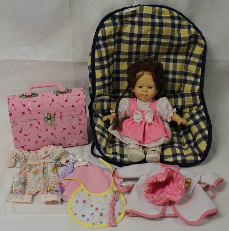 lot 9396 image: Child Baby Doll Set - Doll and Clothes.