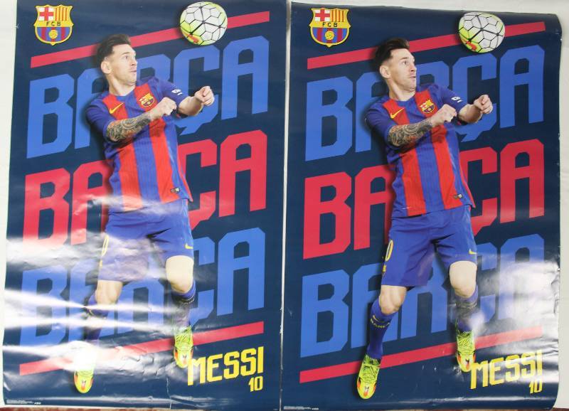 lot 9425 image: Two Large 2016 Messi #10 Soccer Posters.