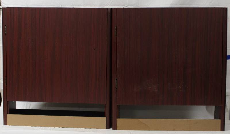 lot 9427 image: Two Pool Table Legs with Cabinet Storage - No Pool Table.