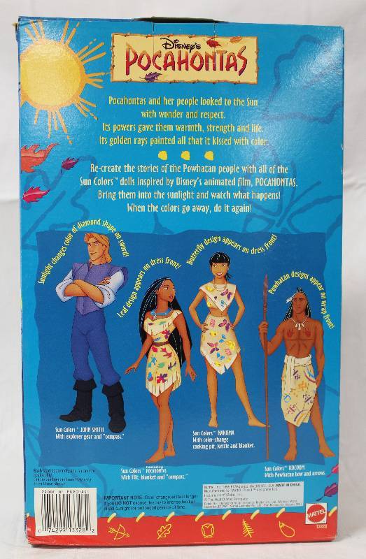 1995 Disney's Pocahontas Sun Colors Barbie Doll - Mattel #13328 