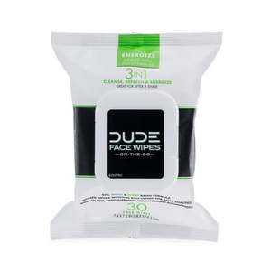 lot 1477 image: DUDE Face Wipes 3 in 1 Cleanse Energize & Moisturize with Pro-Vitamin B5 (30ct)