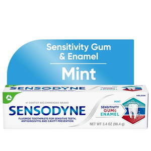 lot 1479 image: Sensodyne Enamel Fluoride & Gum Sensitive Toothpaste Mint Flavor 3.4 oz