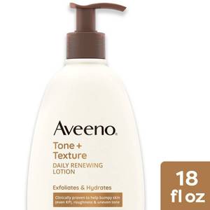 lot 1485 image: Aveeno Tone  Texture Renewing Hand and Body Lotion for Sensitive Skin Fragrance Free 18 oz