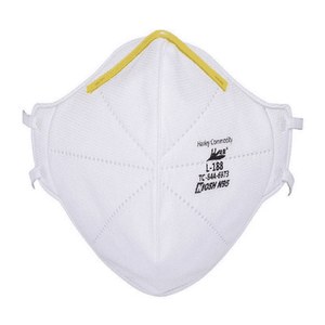 lot 1499 image: Harley N95 Respirator Face Mask-Model L-188-NIOSH Approved-20 per Box. Latex-free. More than 95% Filtration with Two Horizontal Straps Behind the Head.