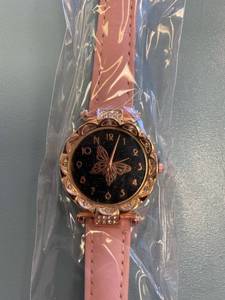 lot 1517 image: Butterfly fashion watch- Pink