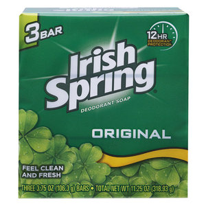 lot 1532 image: Irish Spring Original Clean Deodorant Bar Soap for Men for All Skin Types 3.7oz 3 Pack each 4 packs total
