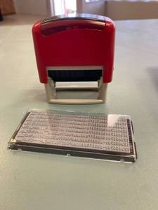 lot 1543 image: Make your own self inking stamp- ink not included