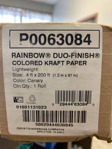 lot 1545 image: Rainbow Kraft Duo-Finish Kraft Paper Roll 40 lb 48 Inches x 200 Feet Canary