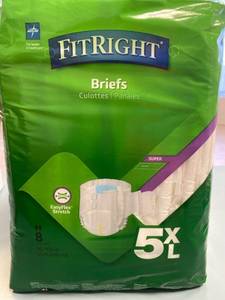 lot 1559 image: Medline Baribrief Plus Disposable Briefs Extra-Wide 8 Count (Pack of 4)