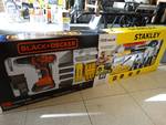 Black and Decker & Stanley combo kit. 80pc includes drill, hammer, pliers etc.