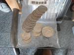 9 half dollars and misc coins.
