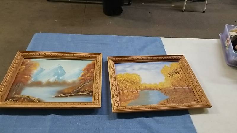 lot 1008 image: 2 Oil Paintings With Nice Wood Frames