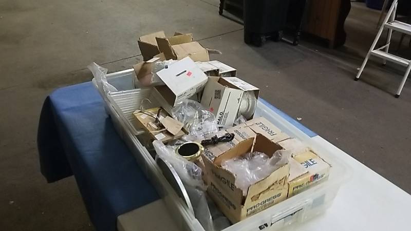lot 1039 image: Large Lot of Lighting- Recessed Lights, Electrical, Most Appear New