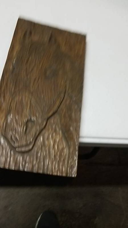 lot 3169 image: Horse Picture- Hand Carved