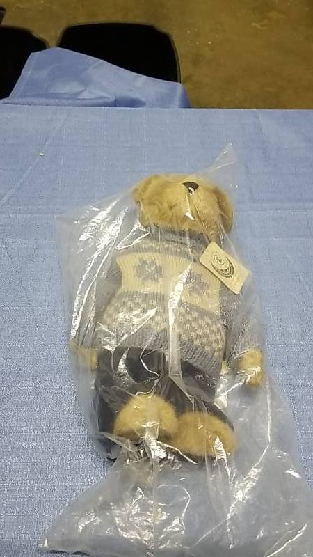 lot 3174 image: Boyds Bear- Mitchell wSweater- Still Sealed