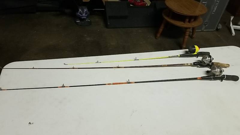lot 3177 image: Fishing Pole and Reel Lot  3 Zebco