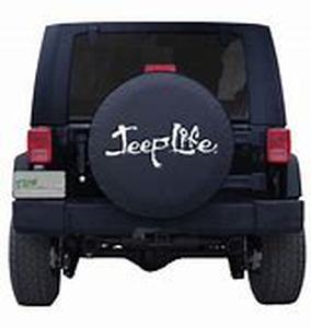 lot 54807 image: Jeep life text spare tire cover black 33tire