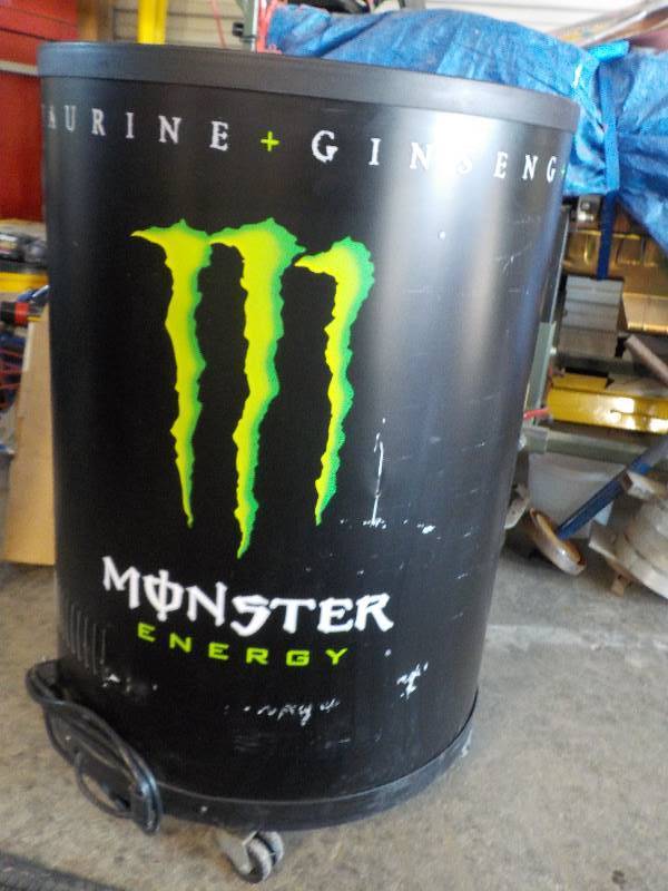 lot 3759 image: Monster Energy Electric cooler 120V (WORKS)