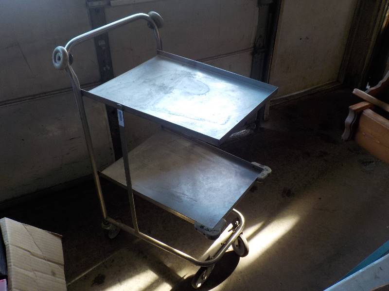 lot 3768 image: stainless steel rolling cart