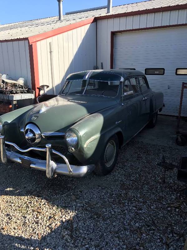 lot 3742 image: 1950 Studebaker champion 4dr Bullitnose (has clean Kansas title)