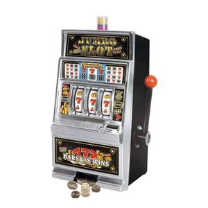lot 1572 image: Mirage Imports Jumbo 15 Slot Machine Coin Bank  Casino Toy Slots Piggy Bank  Flashing Lights and Jackpot Sounds